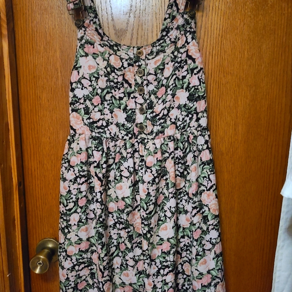 Shein 90s Inspired floral overall dress